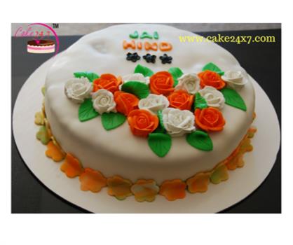 Indian Flag Photo Cake Customised Gurgaon Bakers