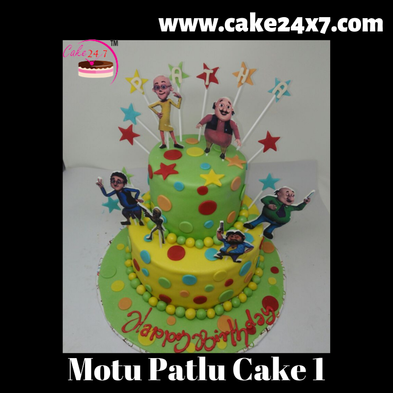 Motu Patlu Cake 1, 24x7 Home delivery of Cake in Galaxy Hotel, Gurgaon
