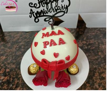 Round Shape Anniversary Pinata Cake