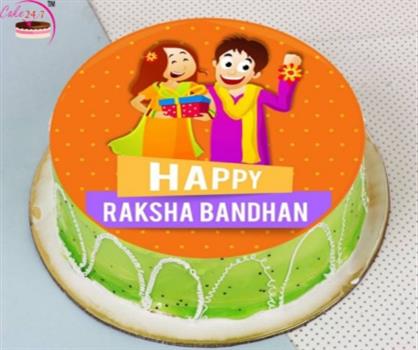 Circle Photo Cake For Rakhi