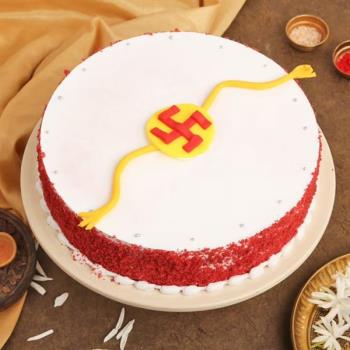 Swastik Red Velvet Rakhi Cake