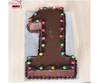 Chocolate Gem Number Cake Numeric 1