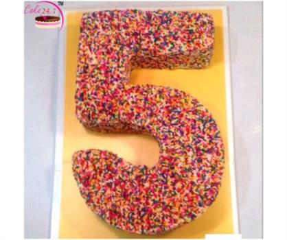 Colourfull Sprinkle Number Cake