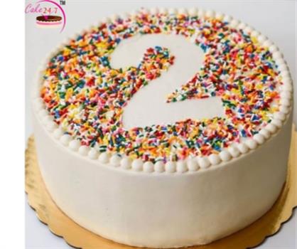 Fondant Sprinkle Number Design Cake