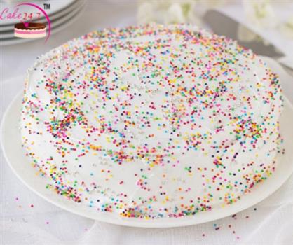 Vanilla Rainbow Sprinkle Cake