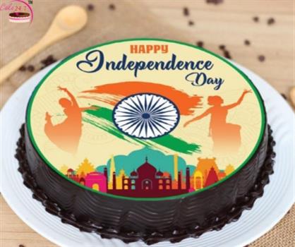 Chocolate  Independence Day Photo Cake