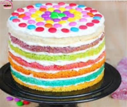 Rainbow Gems On Top  Cake