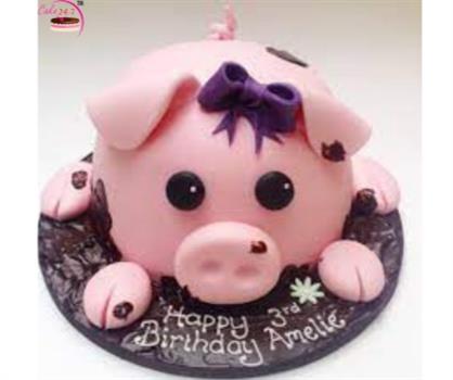 Cute Piggy Face Pinata Cake