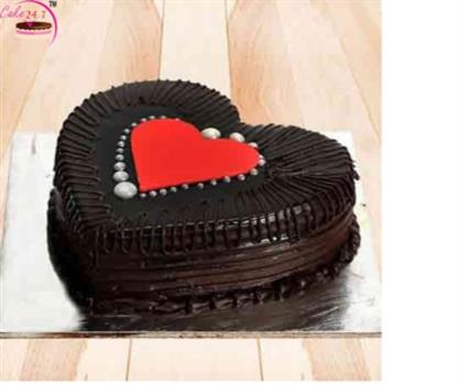 Chocolate Cake With Red Heart On Top