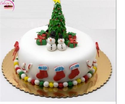 Christmas Celebration Fondant Cake