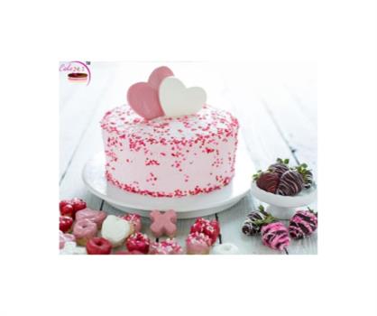 Strawberry Cake With Love Two Hearts