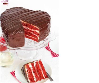 Chocolate Heart Red Velvet Cake