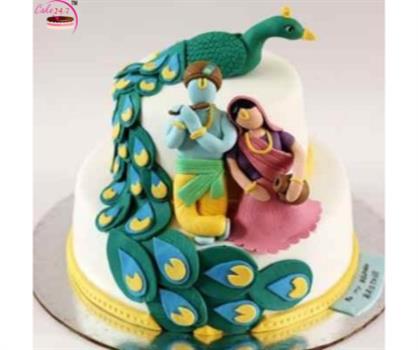 Radha Krishna Theme Cake