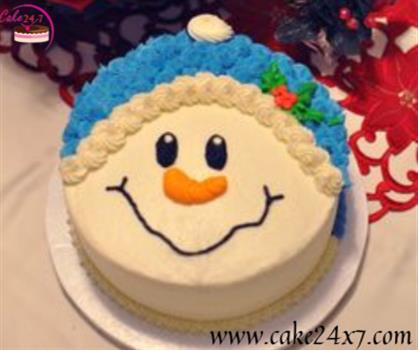 snowman face cake