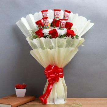 Roses With Chocolates Bouquet