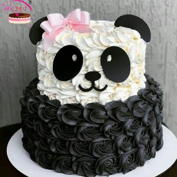 Two Tier Panda Theme Cake