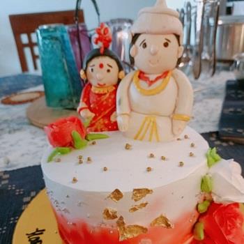 Bengali Bride Groom theme cake
