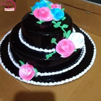 Order Colourful Two Tier Cake Online, Price Rs.4499 | FlowerAura