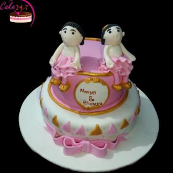 Twin baby cake