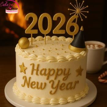 Golden Glow New Year Cake